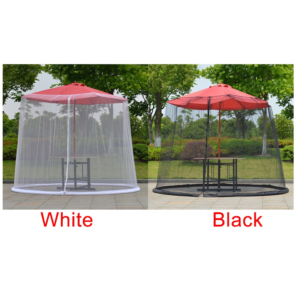 Mosquito Net Sunscreen Outdoor Table Sun Protection See Through Anti Insect Mesh Patio Garden Zipper Closure Umbrella Cover
