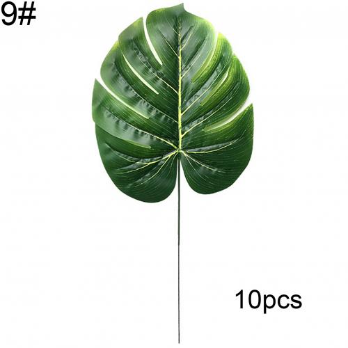 10Stck Künstliche Monstera Schildkröte Blatt Pflanze Hintergrund Zauberstab Partei Dekoration: 9