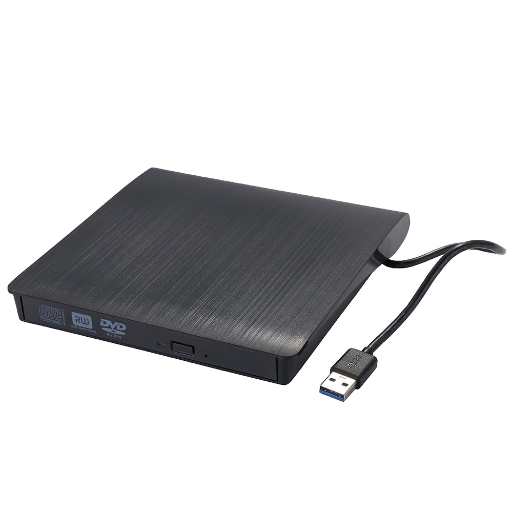 Ekstern dvd-rom diskdrev usb 3.0 cd/ dvd-rom cd-rw afspiller brænder ultratynd bærbar læser brænder bærbar bærbar computer: Sort