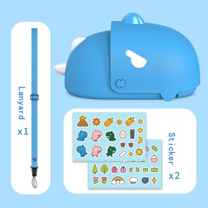 Children hanging neck portable small fan hair dryer mini lazy hanging neck primary school students outdoor pocket electric fan: Blue