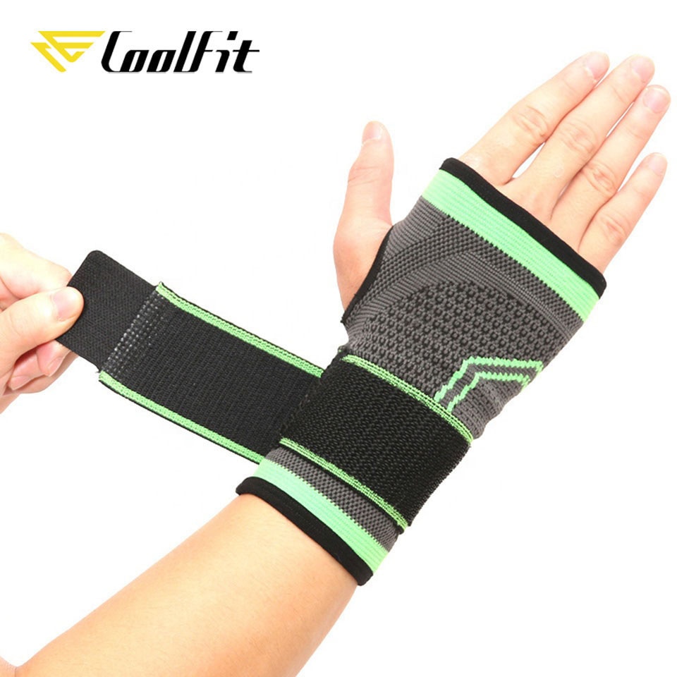 CoolFit 1PCS 3D Weaving Pressurized High Elastic Bandage Fitness Yoga Wrist Palm Support Crossfit Powerlifting Gym Palm Pad