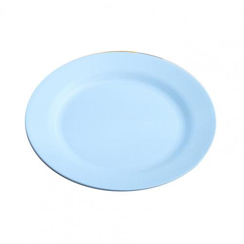 Reusable Attractive Anti-slid Base Easy Clean Food Plate Portable Food Plate Stackable for:  Blue 28cm