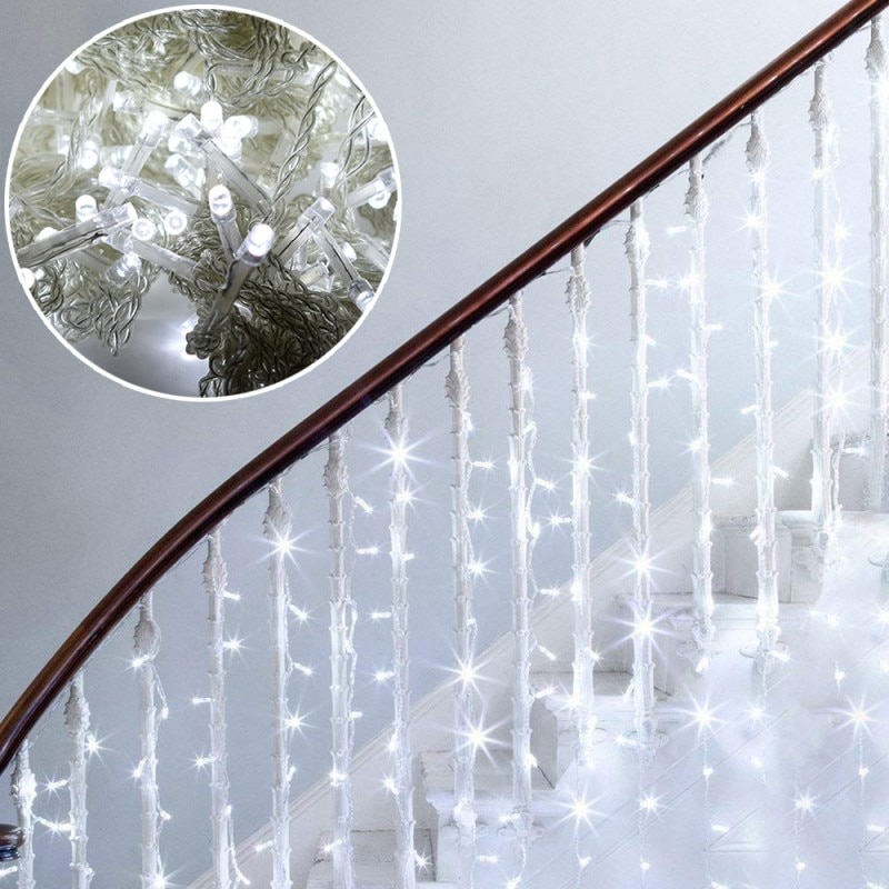 Christmas lights led curtain icicle string lights 5M droop 0.4-0.6m waterfall outdoor decoration for party garden home wedding