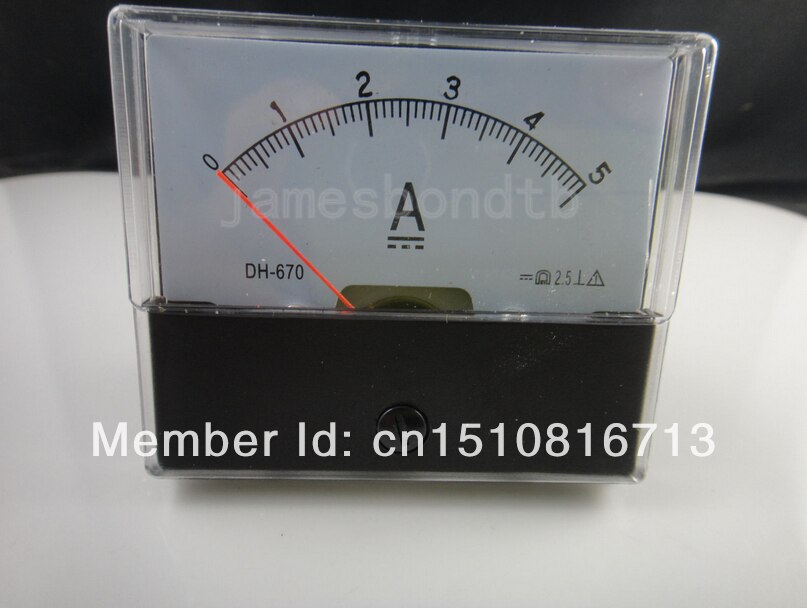 Analoge Amp Panel Meter Huidige Ammeter DC 0-5A 5A