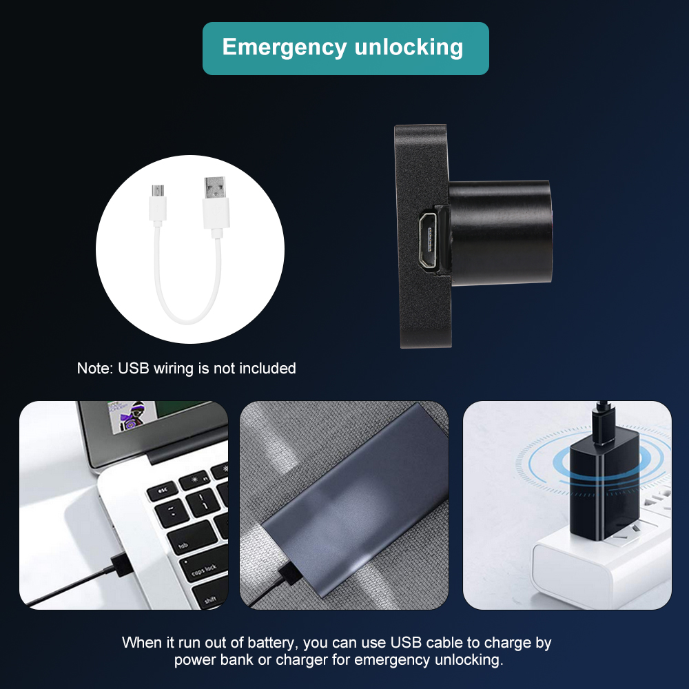 Smart Keyless Fingerprint Cabinet Lock Biometric Electric Lock Mini Portable Fingerprint Lock for Office Drawer File Cabinet