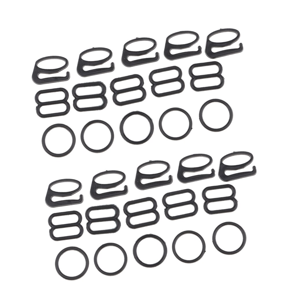 10 sets bh-bandjes schuifjes/haakjes/o-ringen figuur 8 9 0 lingerie versteller voor doe-het-zelf knutselwerkje