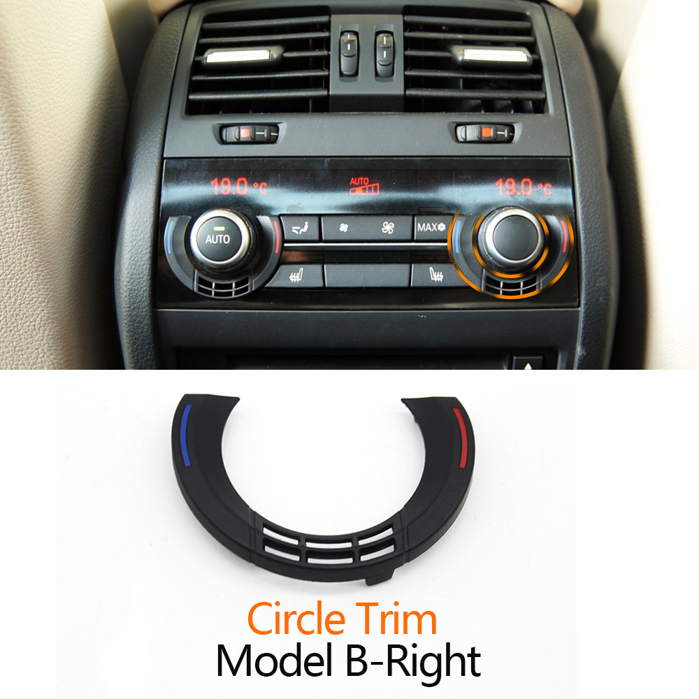 Botones de interruptor de CA para aire acondicionado trasero de coche, embellecedor de Panel de cubierta para BMW 5, 6, 7, X5, X6, serie F10, F11, F06, F07, F01, F02, F15: Azul