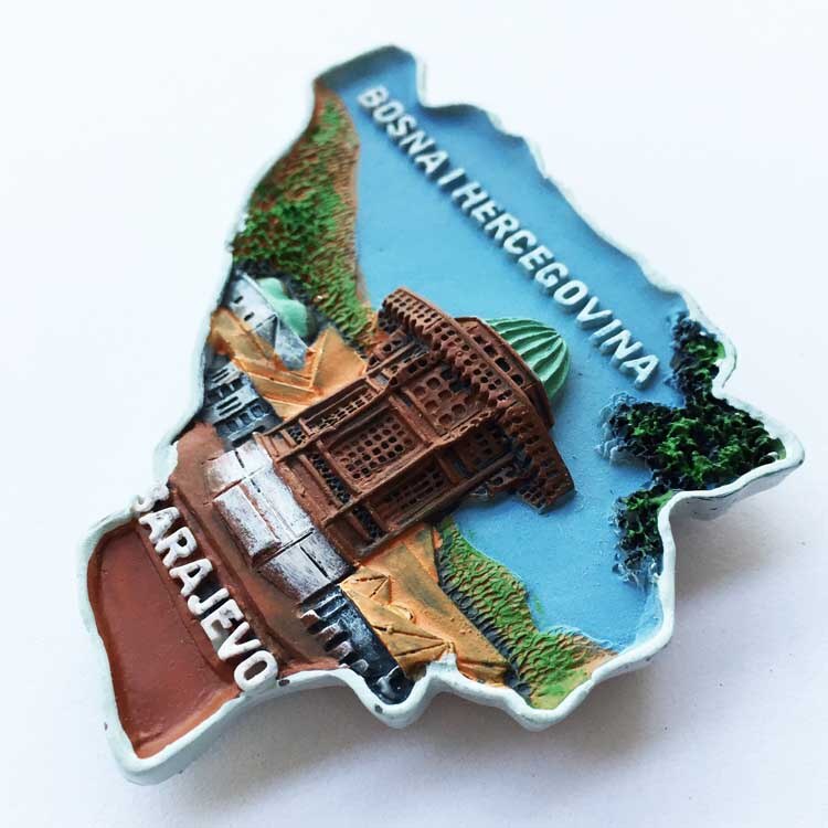 Bosnien og hercegovina magnet køleskab indretning mostar sarajevo milepæl naturskøn sted kulturel turisme souvenirs magnet ideer