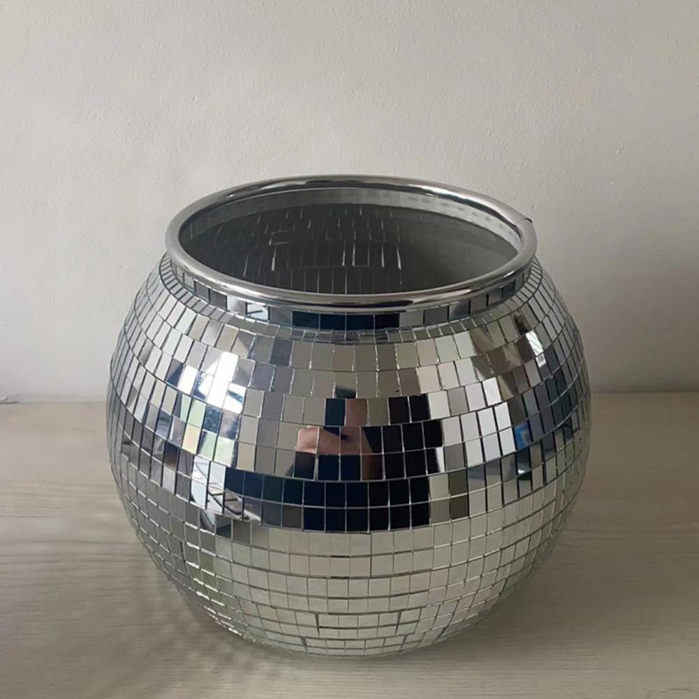 Seau à glace Flash en forme de boule Disco, prisme, charge, grande capacité, miroir en verre résistant au froid, seau à glace Disco, fourniture de fête