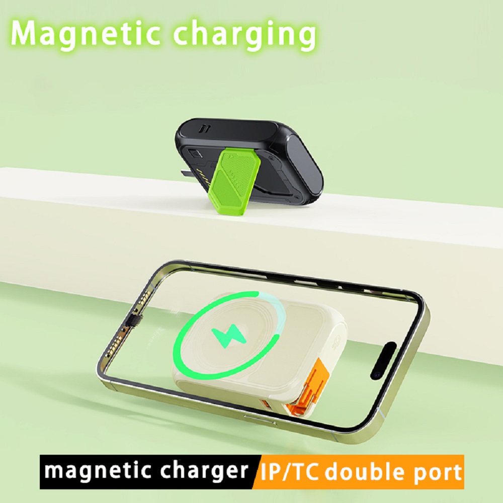 6-in-1 Multifunctional 10000mAh Power Bank Wireless External Battery 22.5W Fast Charging Magnetic Powerbanks Portable Charger