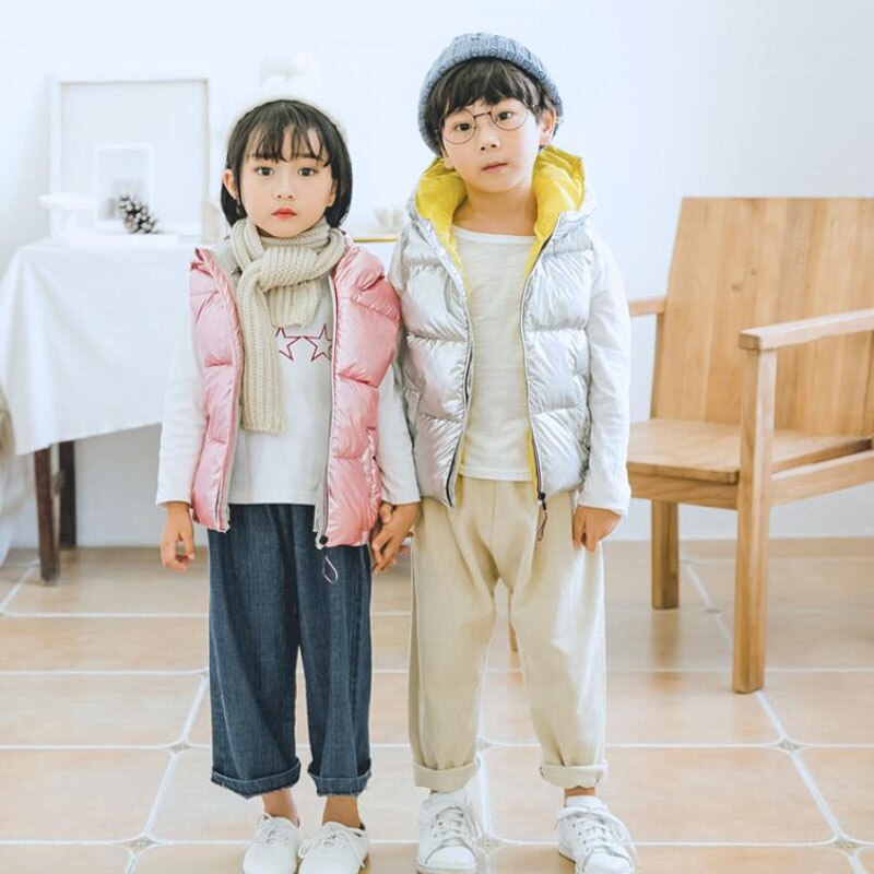 Art Weste freundlicher Oberbekleidung Winter Mäntel freundlicher Kleidung Warme Mit Kapuze Baumwolle Baby Jungen Mädchen Weste Für ändern 3-10 jahre alt