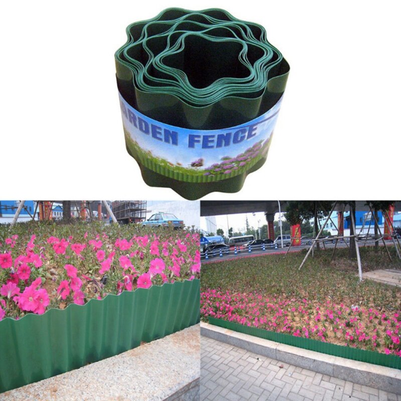 Garden Edging Fence Plastic Border Made Of PP Plastic Outdoors Garden Fence Flexible Gardens Lawn Grass Edge
