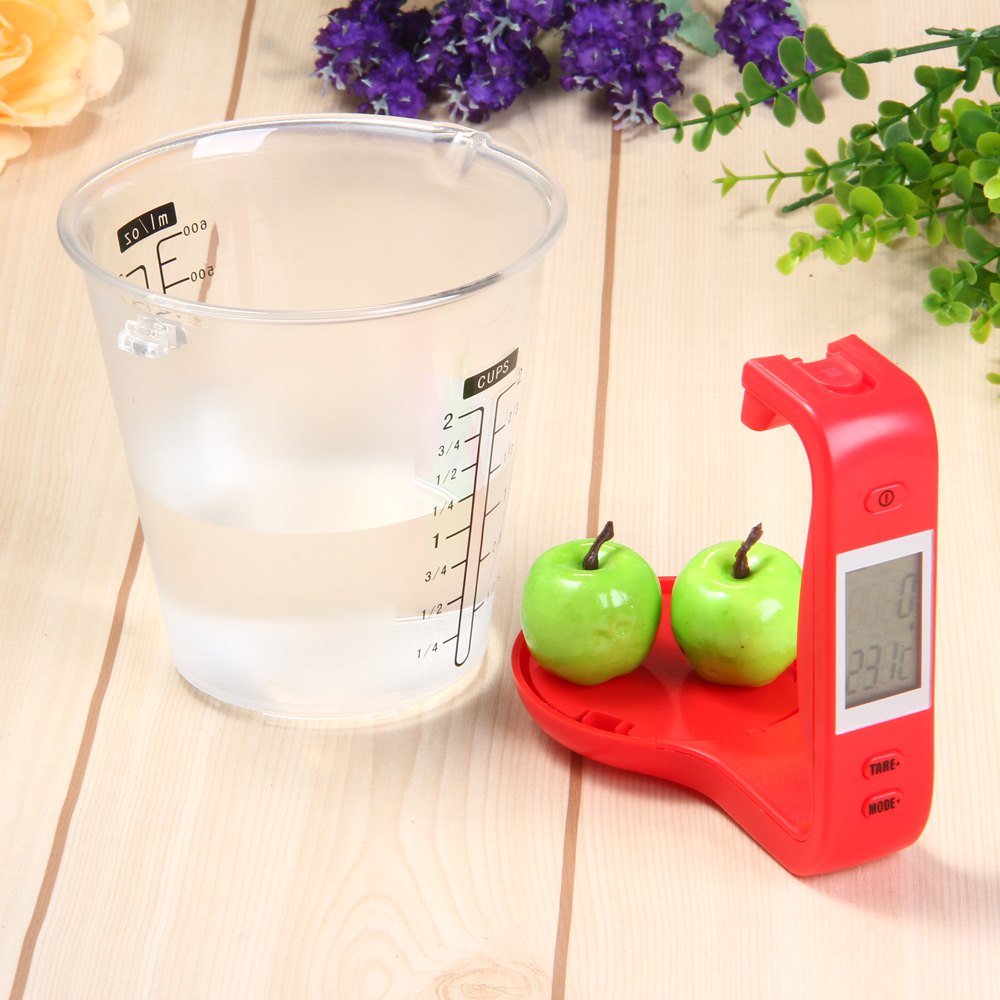 Hostweigh Maatbeker Keukenweegschaal Digitale Beker Weegschaal Elektronische Tool Schaal met Lcd-scherm Temperatuur Meting Cups