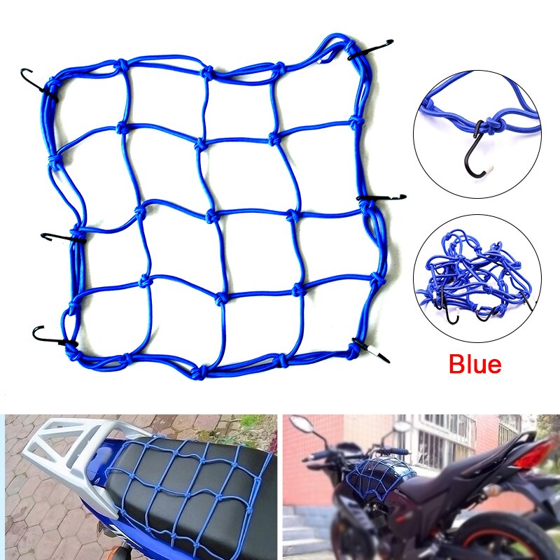 Red elástica de carga para motocicleta, soporte de malla de equipaje para casco, cuerda elástica ajustable, 40x40cm