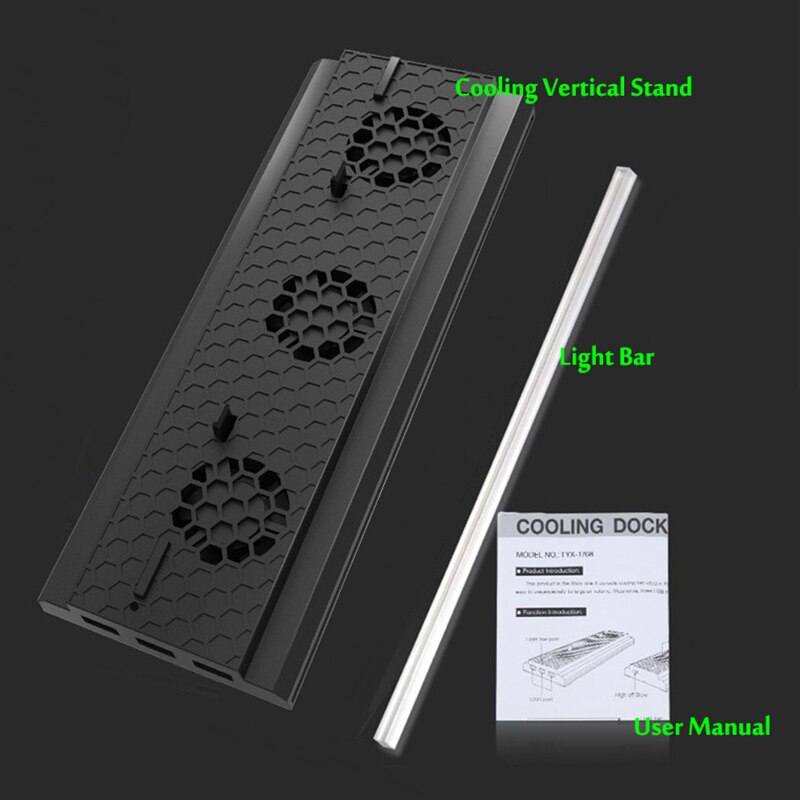 Deals Vertical Stand With Cooling Fan For Xbox One X, Console Holder Cooler With 3 Usb Ports For Xbox One X Console