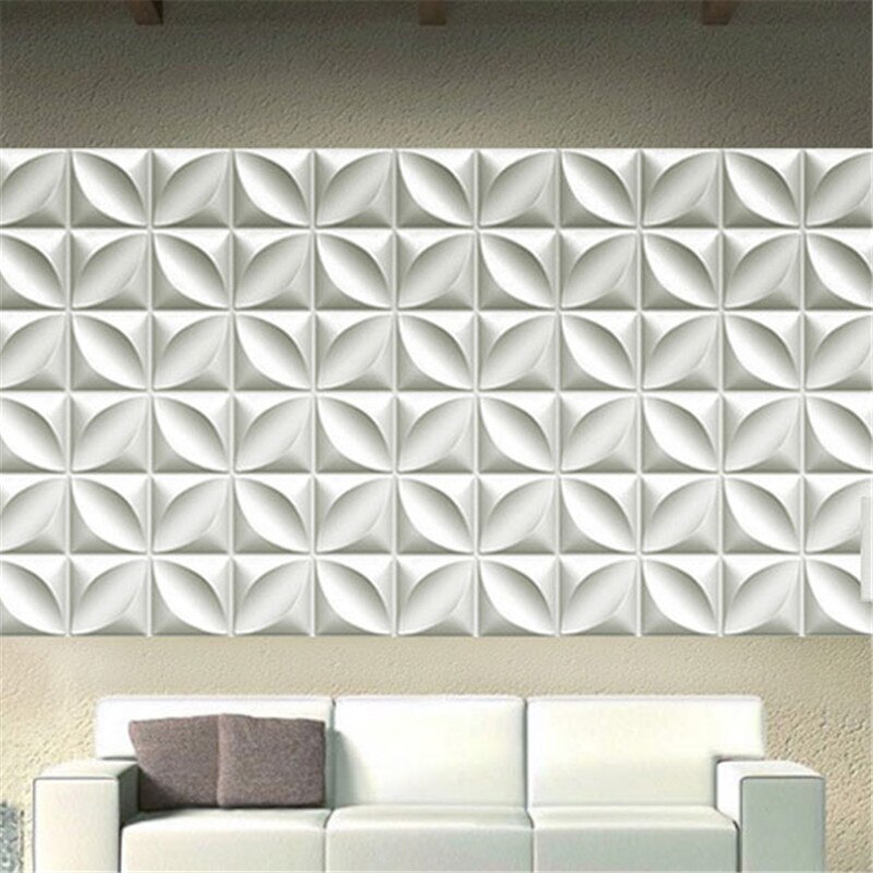 5Pack PVC 3D Wall Stickers Beautiful Embossed White Wall Panels Home Decor Waterproof Wallpaper For Living Room Kitchen 30*30cm