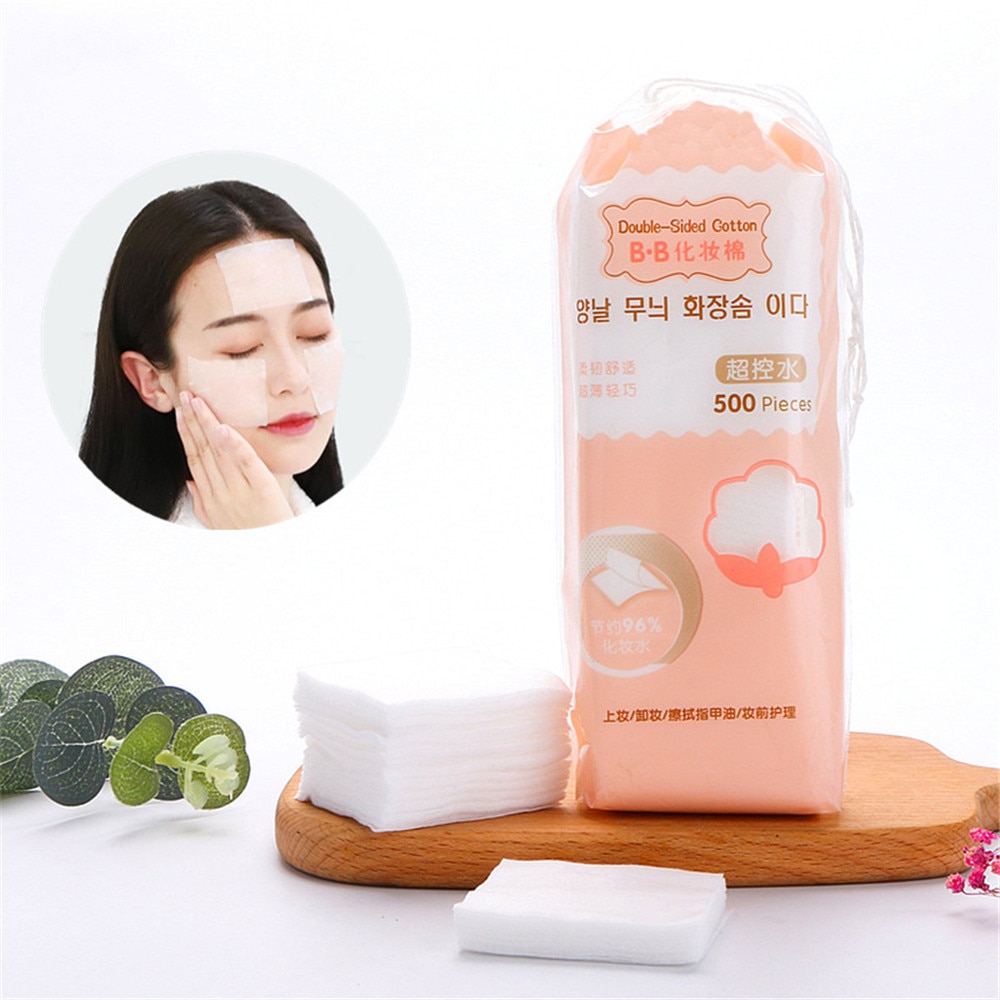 500 Stks/partij Soft Facial Remover Make Wattenschijfje Niet-geweven Facial Diepe Reiniging Cosmetische Pad Nagellak Remover Make-Up gereedschap