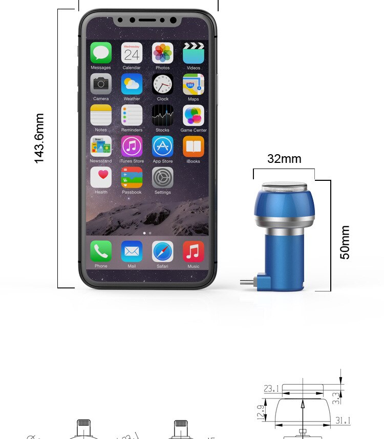 Magic Mini Electric Shaver For Cell Phone Outdoor Travel Portable Micro-USB Electric Razor Trimmer Machine For Shaving