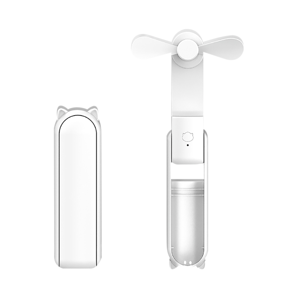 Portable Fan 1500mAh USB Rechargeable 3-speed Mini Handheld Foldable Desktop Fan Small Pocket Travel Belt Portable Power Bank