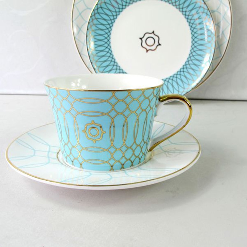 Topkvalitets benporcelæn kaffekop europæisk tekopsæt og underkop hjemmefest eftermiddagste tekop porcelæn