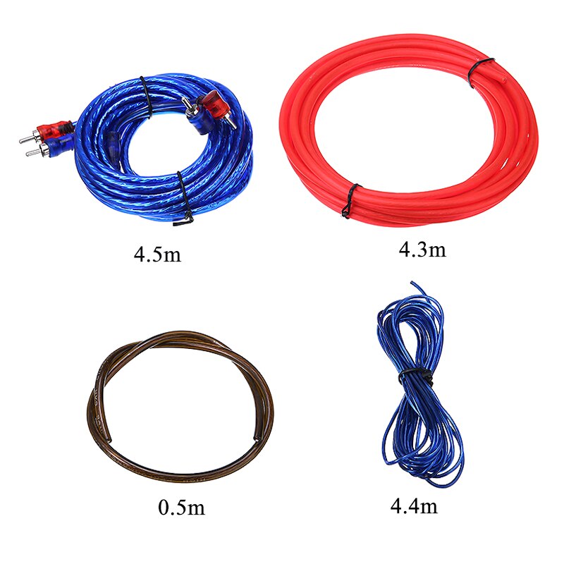 1 Set Car Audio Amplifier Wiring Kit RCA Power Cable Fuse Kit Subwoofer Speaker Line Wiring Amplifier Installation Wires