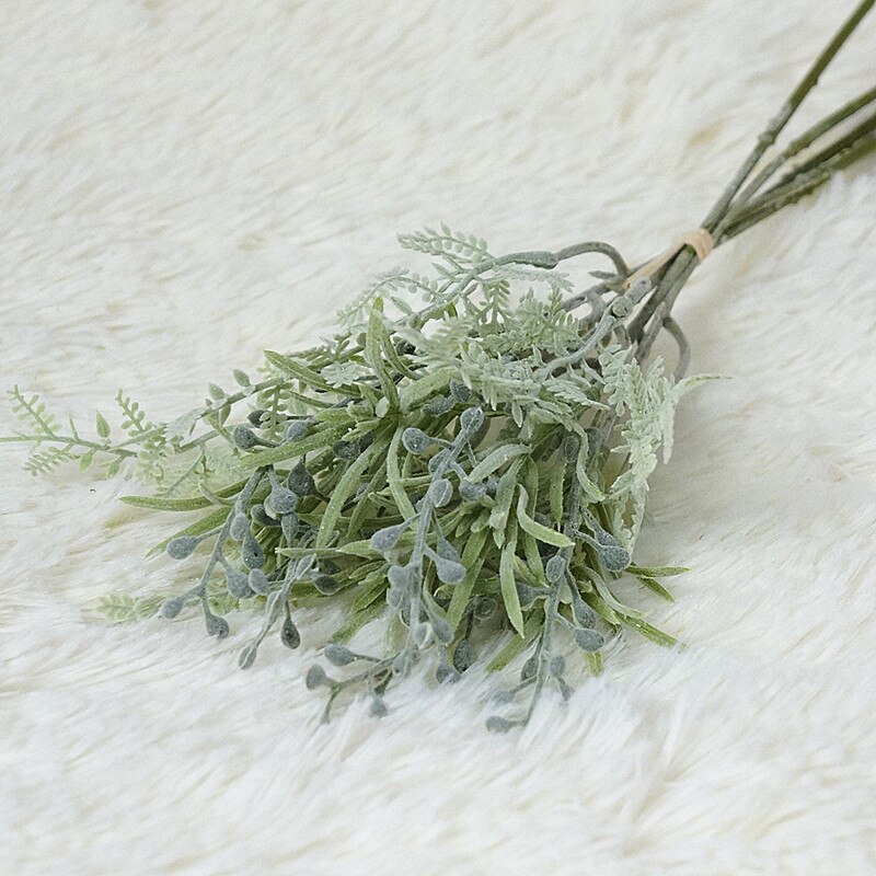 Paquet de fruits Luohan fait à la main avec des feuilles floquées fleur artificielle en plastique fleurs artificielles pour la décoration de noël de mariage