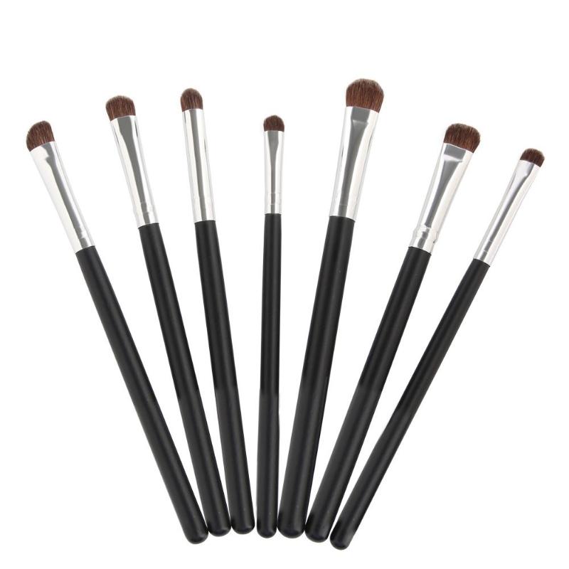 7Pcs Natuurlijk Haar Eye Make-Up Kwasten Set Oogschaduw Shadow Borstels Make-Up Tool Shader Mengen Professionele Make Up Kwasten Set