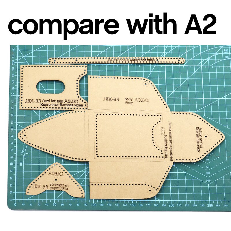 DIY handmade leather kraft paper template key case coin purse card case drawing mold hand sewing pattern