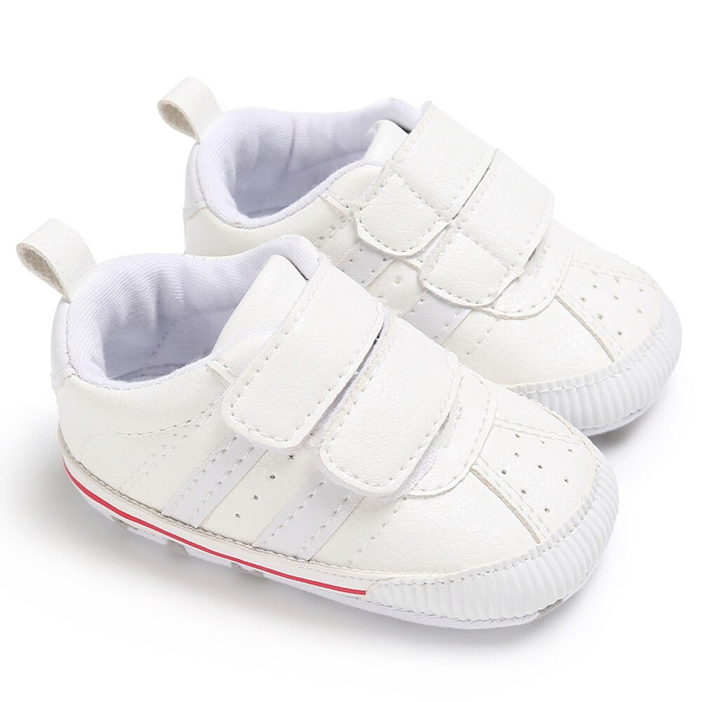Babysko baby nyfødt spædbarn sko blød sål krybbe sko afslappede sneakers 0-18m: B / 13-18 måneder