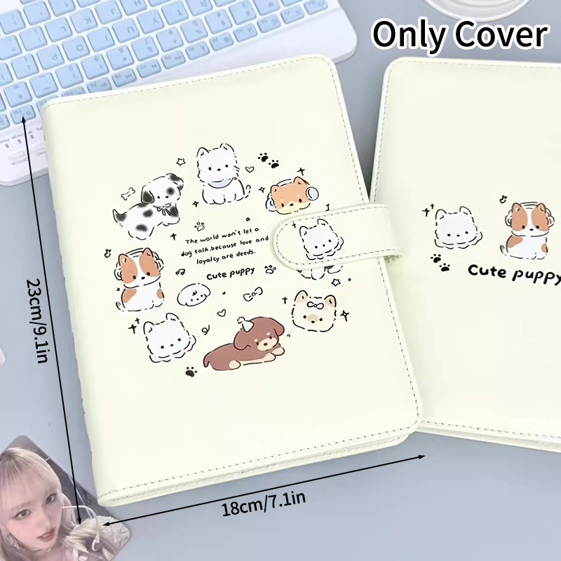 Album Photo en cuir PU, couverture de petit chien mignon, livre de rangement de photos Fangirl Star, livre de Collection d'album de reliure de carte idole de 3 pouces: Bleu