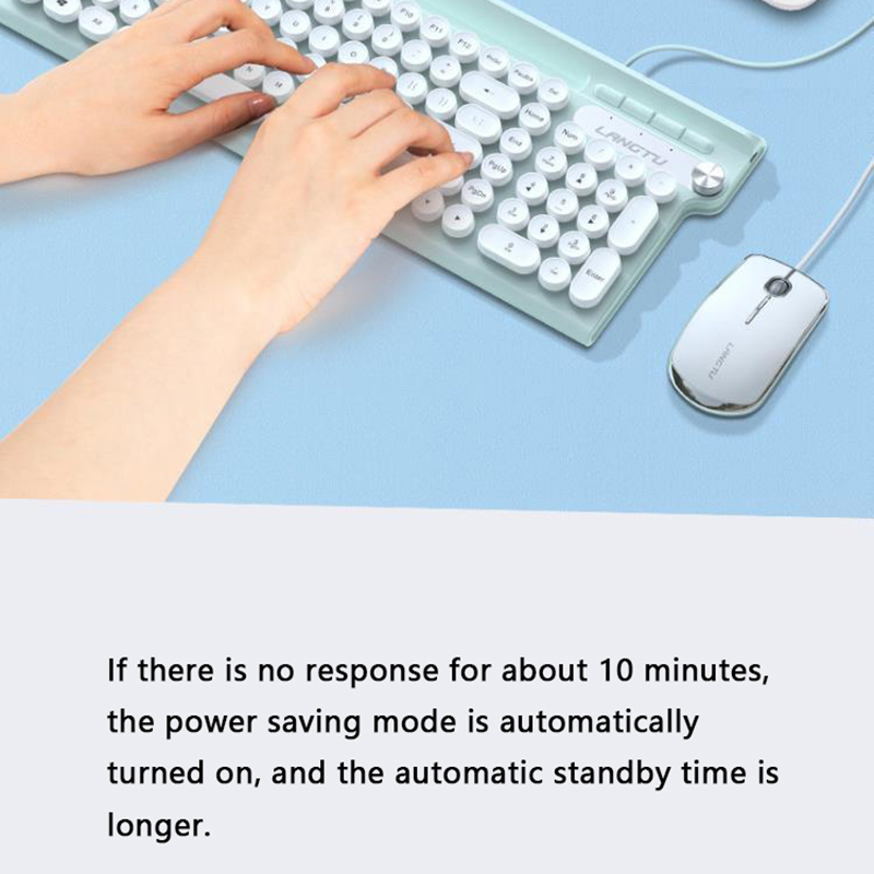 USB 104-key Gaming wired membrane keyboard and mouse set is suitable for computer notebooks as for girls