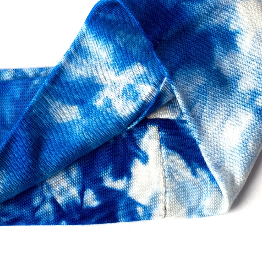 Geebro Women's Tie Dye Elastic Headband Summer Cotton Soft Stretch Turban Headband For Girls Flat Hair Bands Hair Accessory