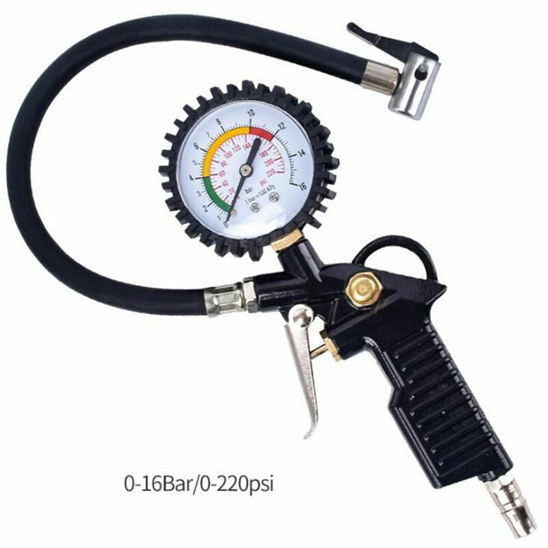 1pc Tyre Pressure Gauge Meter Compressed Air Car Tire Inflator Calibrated 220PSI Pressure Measuring Instruments