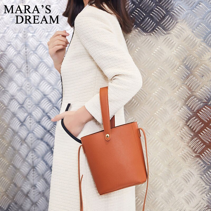 Maras drøm korea super brand skuldertaske enkel spand kvinders taske afslappet skulder messenger taske håndtaske