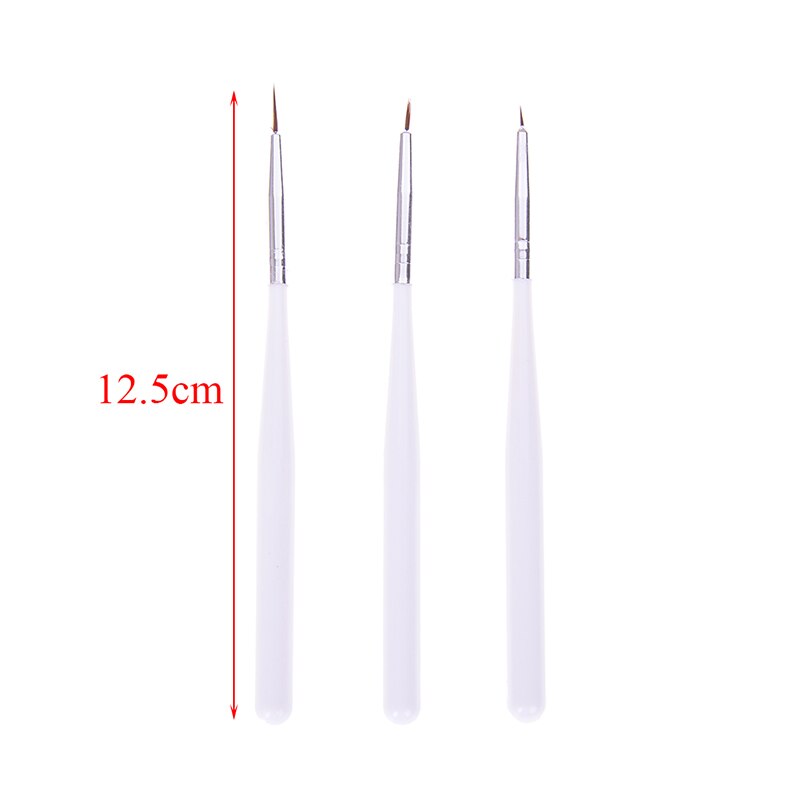 3 unids/set arte de uñas pluma que puntea esmalte de uñas en Gel pintura pluma que puntea herramientas uñas dibujo línea consejos cepillos