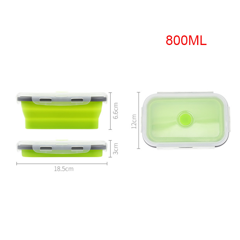 Lunchbox Siliconen Kom Vouwen Opvouwbare Draagbare Voedsel Opslag Container Milieuvriendelijke TN99: 800ML