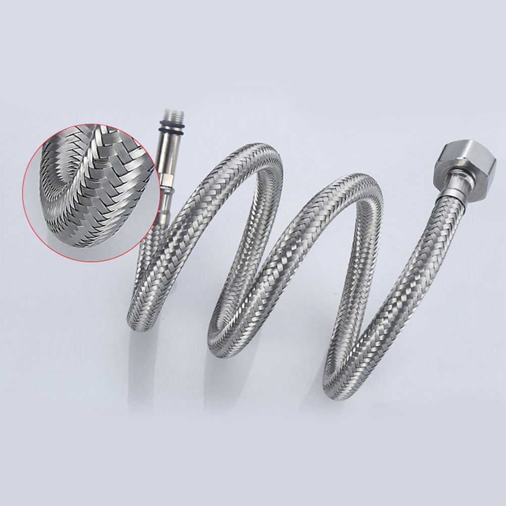 2 st rostfritt stål duschslang kran vatteninloppsrör handfat kran duschslang silver duschslang badrumstillbehör