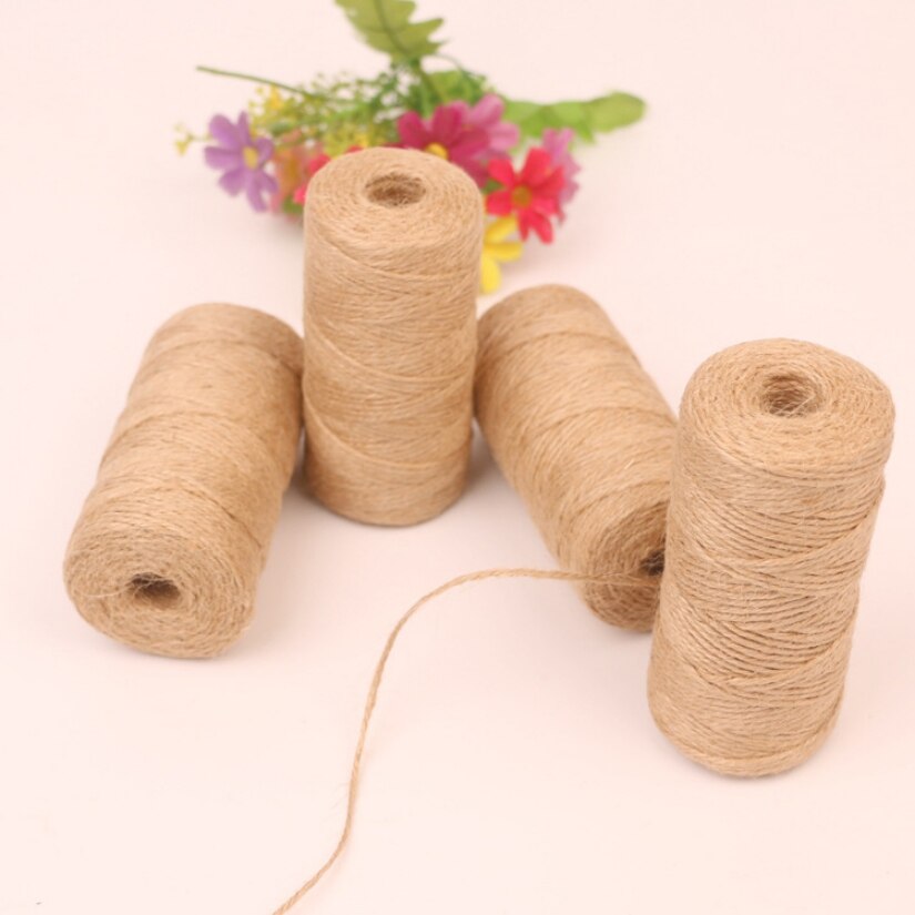 Jute Rope 100m Hemp Rope 3 Strands 2mm Natural Hemp Rope Foreign Trade Packaging and Binding Hemp Rope Decorative Rope