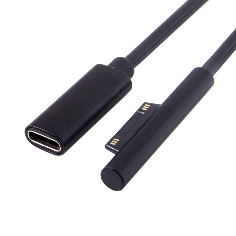 0.2M femelle USB-C câble de charge pour Surface Pro 6/5/4/3 Surface ordinateur portable 1/2, 45W 15V PD câble de charge