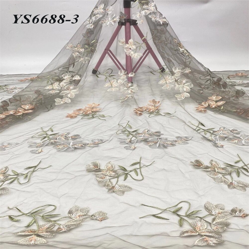 Meget dejlig billig pris godt broderi stof gennemsigtig lille pige dansende nederdel stof 5 yards: 2
