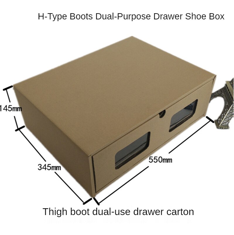 Schoenen Lade Dik Kraftpapier Lade Schoenendoos Transparante Schoenendoos Lade Schoenendoos Vouwen Papier Doos: Type H
