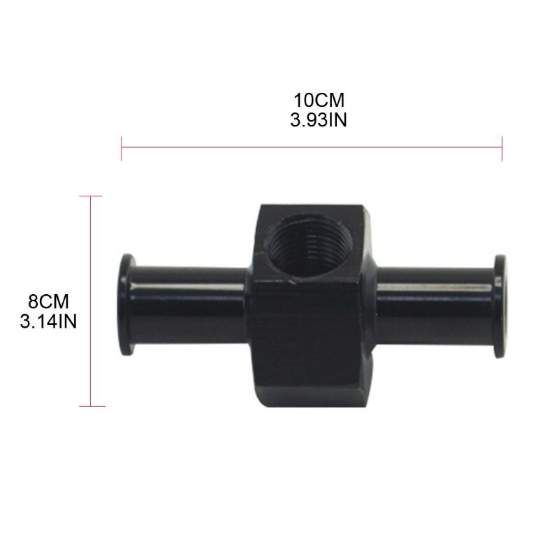 3/8\" Metal Fuel Pressure Gauge Inline Barb Adapter Connector with 1/8\" Port T8WF