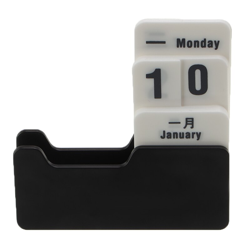 Calendario de bricolaje artesanía Estilo Vintage Mini rotativo perpetuo hogar Oficina escritorio decoración escuela Oficina suministro: Black