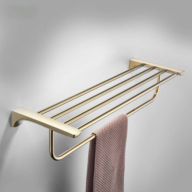 Toallero dorado de lujo para baño, barra de toalla, juego de colgante de hardware