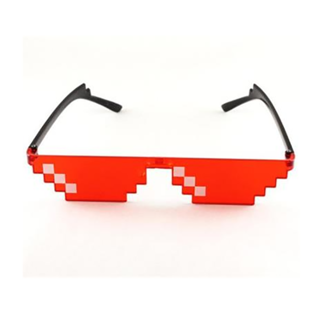 8 Bit Thug Life Sunglasses Pixelated Men Women Brand Party Eyeglasses Mosaic UV400 Vintage Eyewear Unisex Toy Glasses: Gold