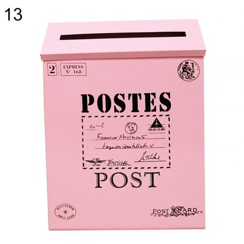 Retro Metal Mailboxes Wall Mounted Mail Box Mailbox Bucket Newspaper Letter Box Post Garden Decoration Garden Supplies: 13