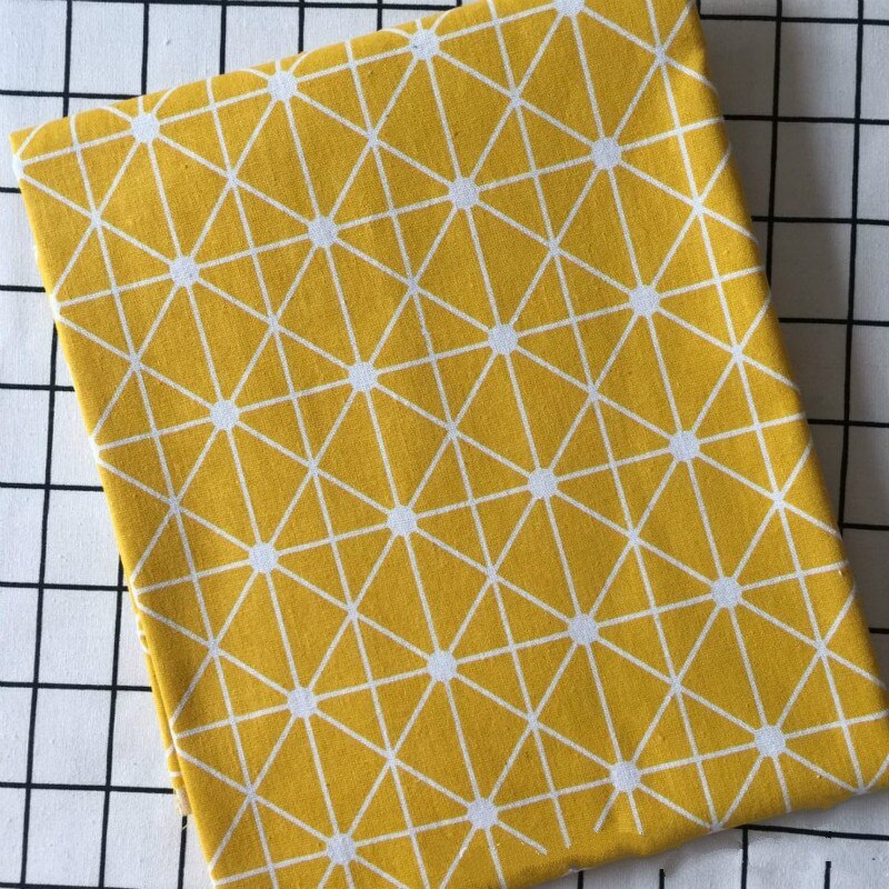 Geometric Patterns DIY Sewing Cotton and Linen Fabric for Patchwork Plaid Printed Cotton Linen Fabric Tablecloth Curtain Textile: B-Style / 100x150cm