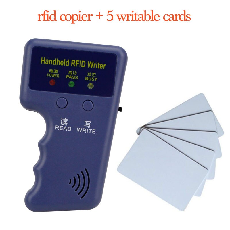 125 khz draagbare rfid-kaartkopieer-/lezer-/schrijver-duplicatorprogrammeur, ondersteuning voor  em4305/t5577 sleutelkaarten: Kopieermachine met 5 kaarten