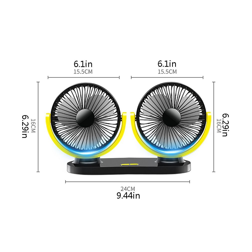 12V Usb Rechargeable Car Cooling Fan Low Noise Summer Air Conditioner 360 Degree Rotating Mini Cooling fan