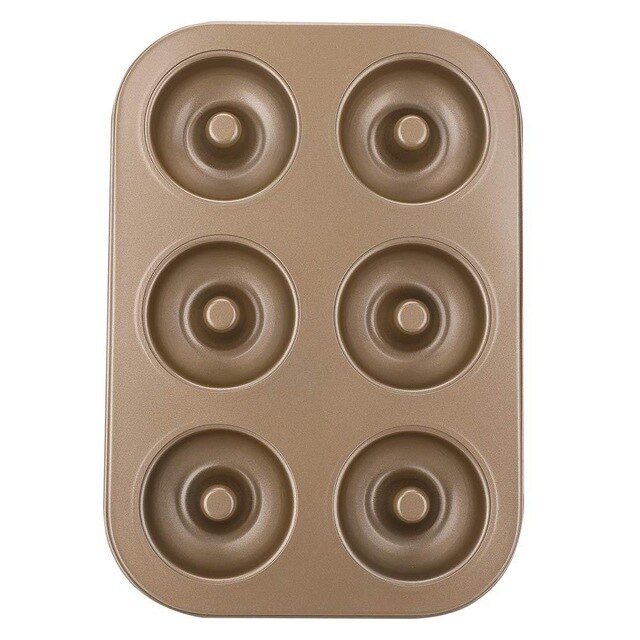 Carbon Steel Kitchen Sugarcraft Donut Baking Tray Fondant Molds Practical Eco-Friendly Cake Bakeware Convenient Tableware: Golden